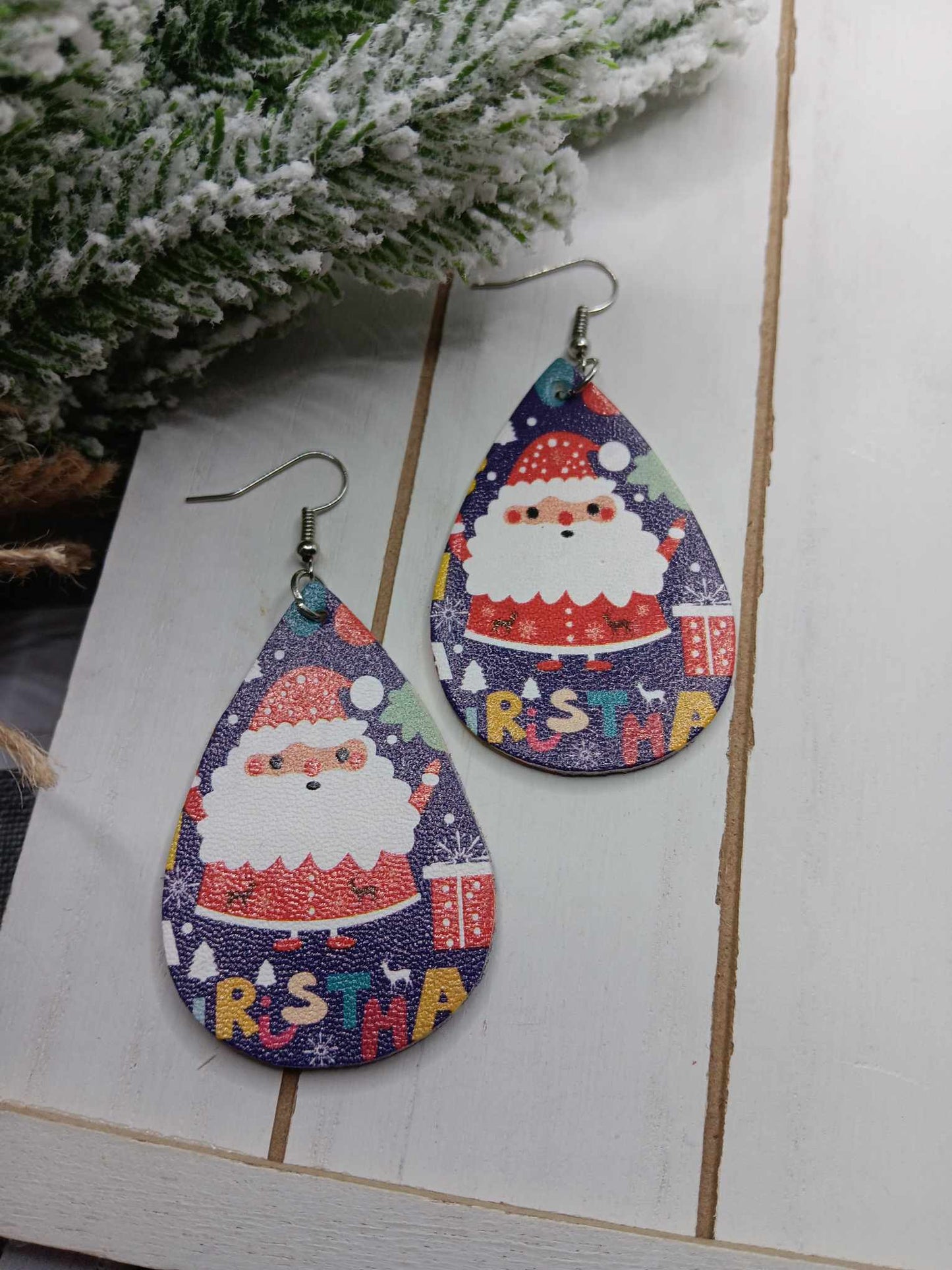 Merry Christmas Santa Earrings
