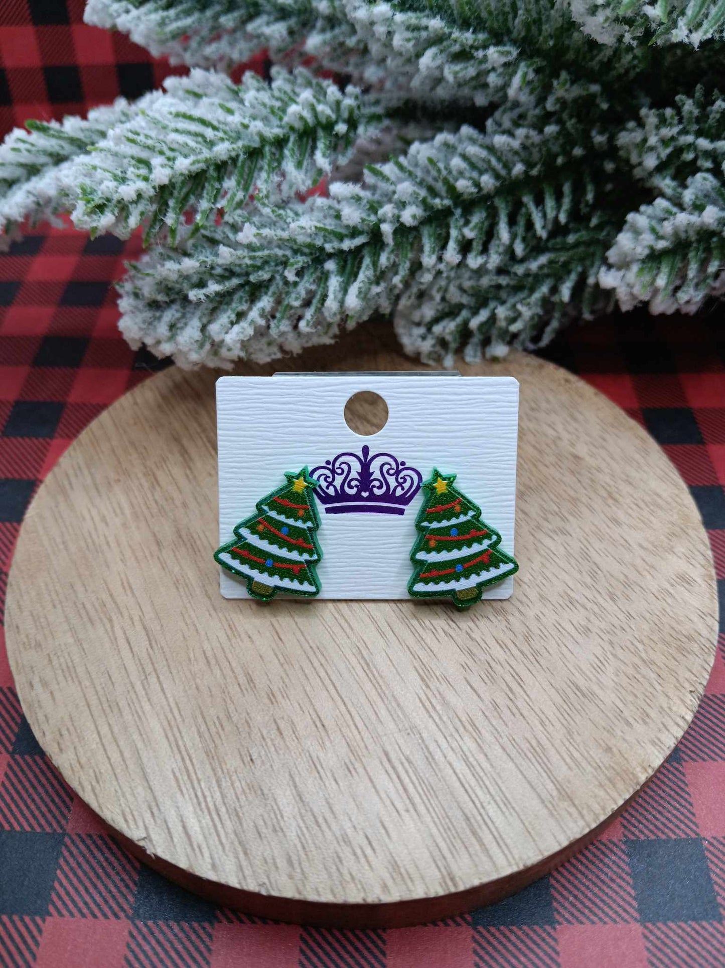 Acrylic Christmas Tree Earrings