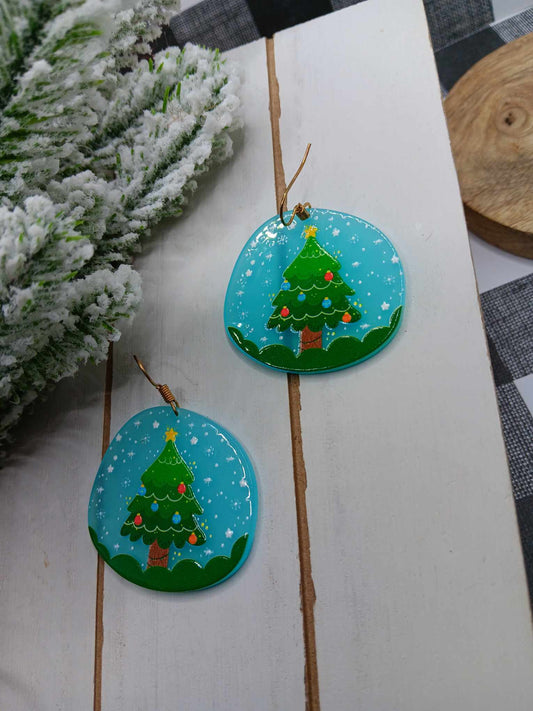 Acrylic Christmas Tree Earrings