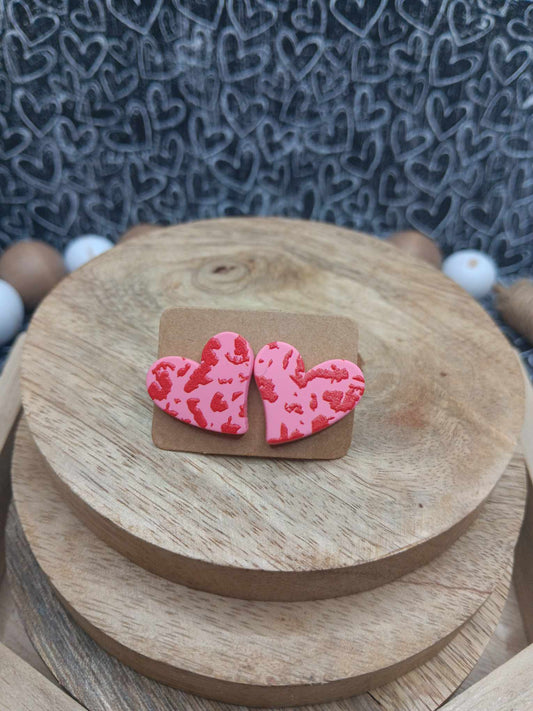 Red & Pink Heart Earrings