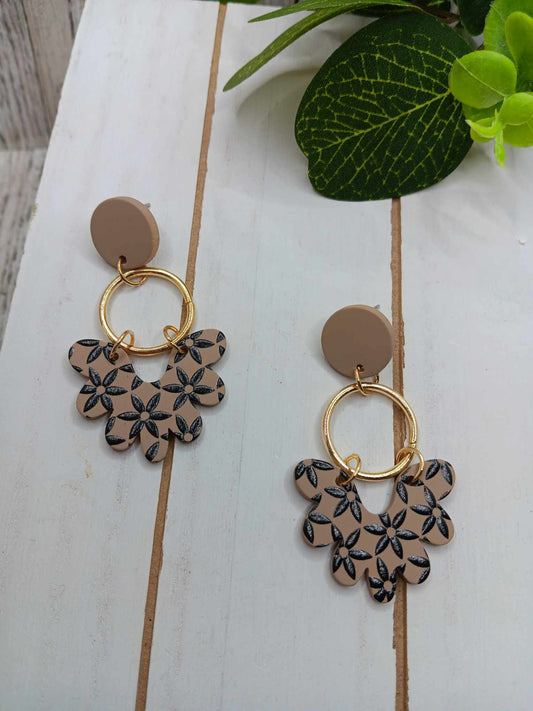 Floral Printed Clay Style Earrings