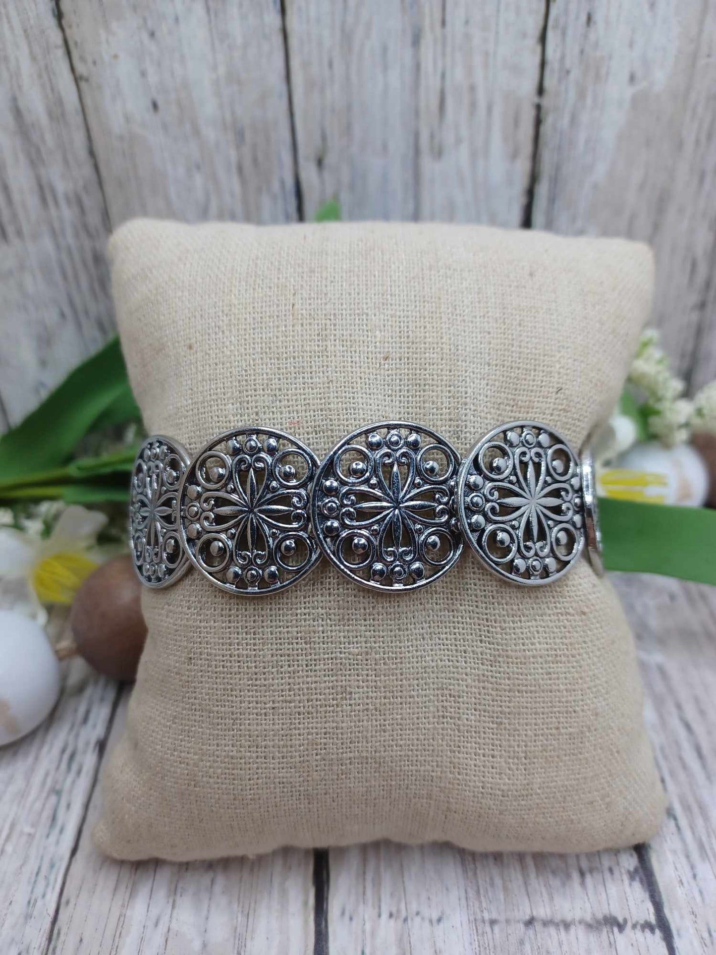 Silver Filigree Style Bracelet