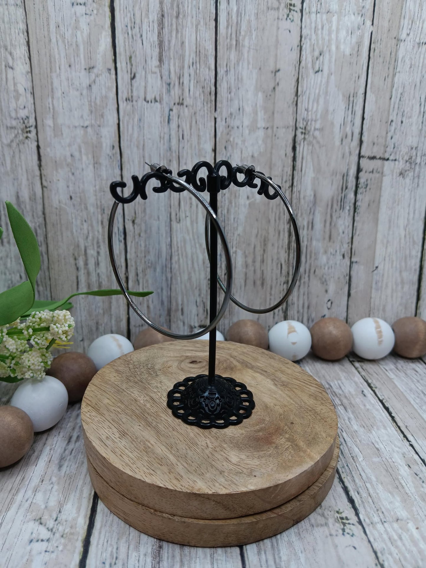 Gunmetal Hoop Earrings