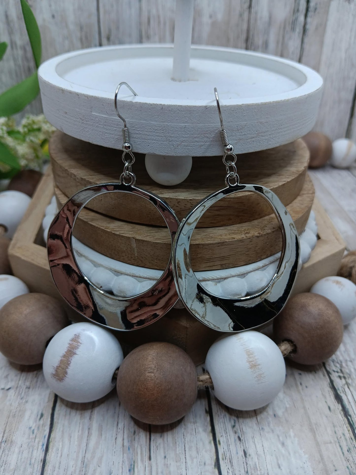 Smoothed Silver Circular Earrings