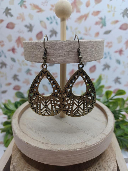 Brass Teardrop Designed Earrings