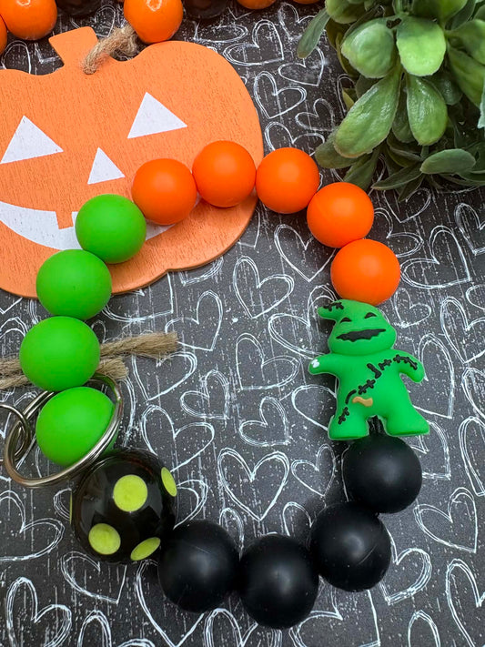 Spooky Nightmare Beaded Wristlet Keychain