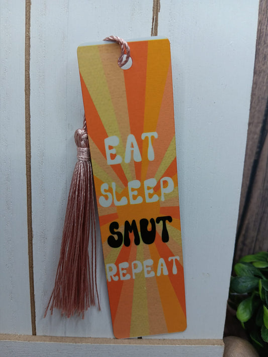 Eat Sleep Smut Metal Bookmark w/ Tassel