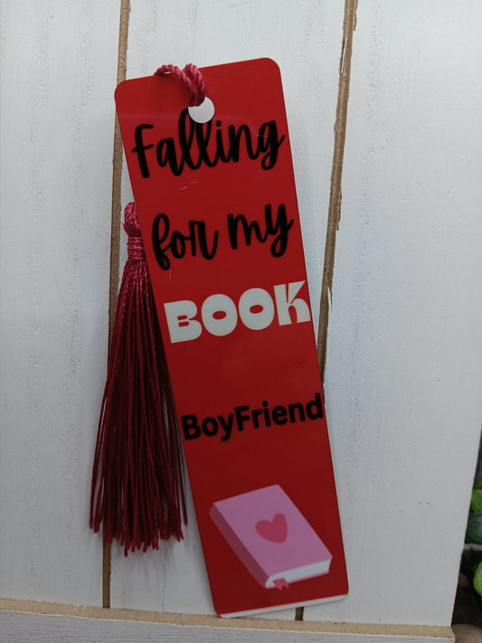 Falling for my Book Boyfriend Metal Bookmark w/ Tassel