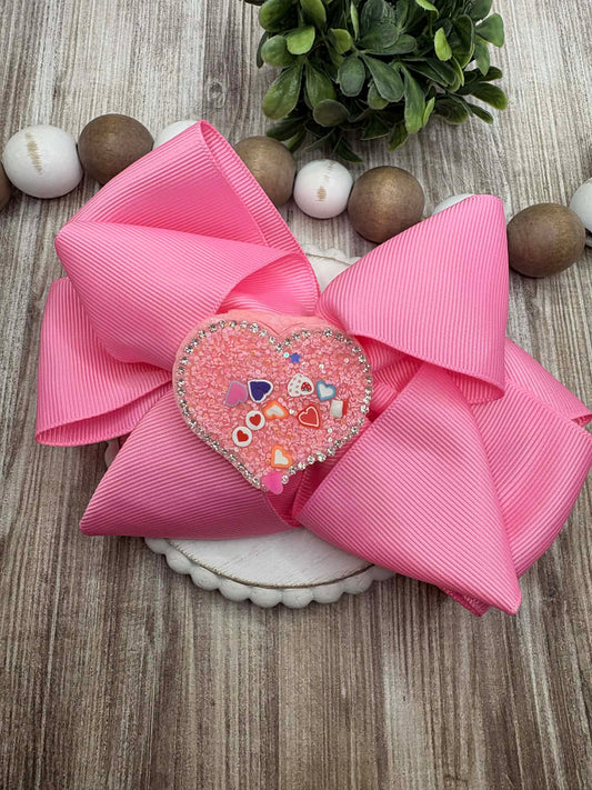 Medium Pink Heart Hair Clip Accessory