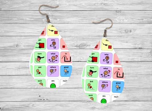 Communication Based Teacher Earrings