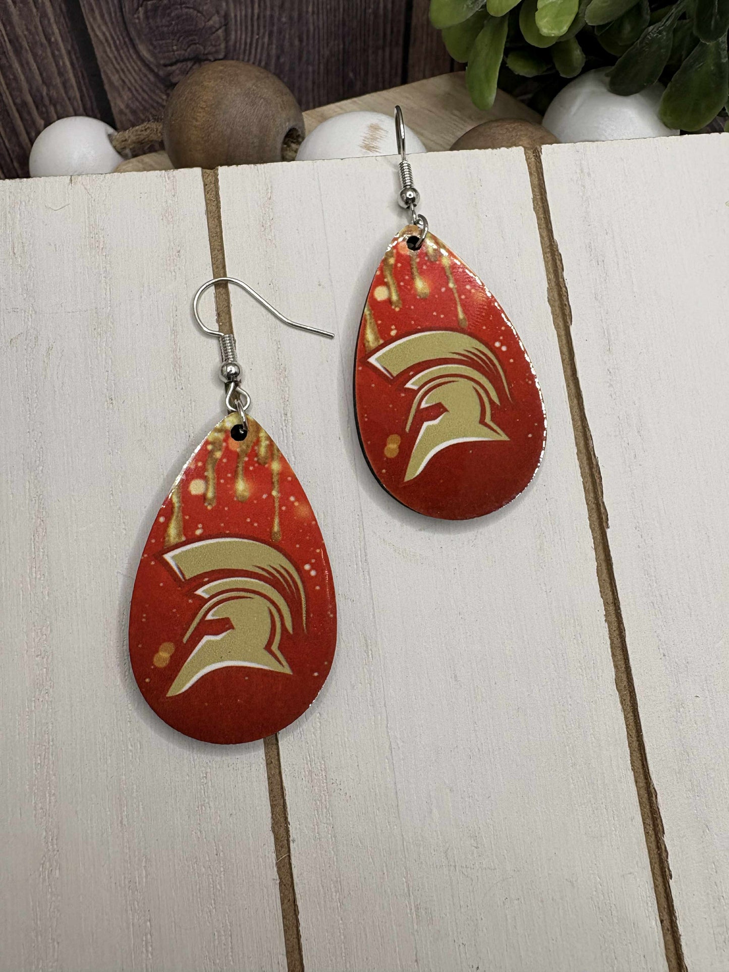 South Paulding Spartan Earrings - RED