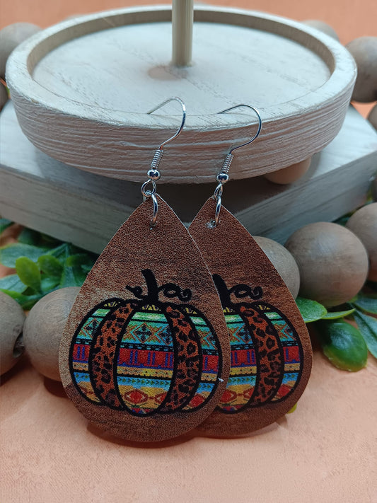 Striped & Patterned Pumpkin Earrings