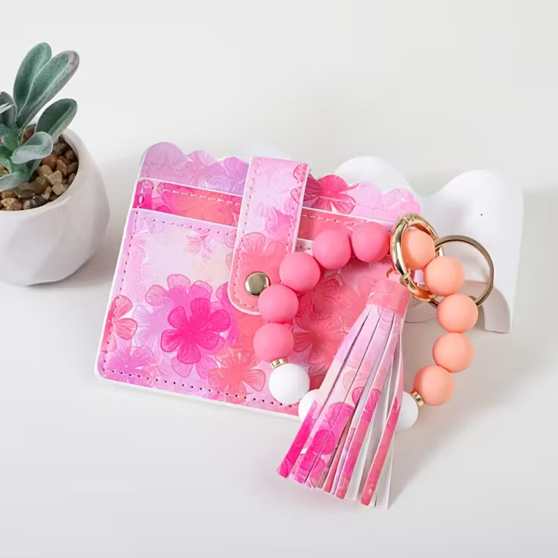 Pink Marbled Wristlet Wallet