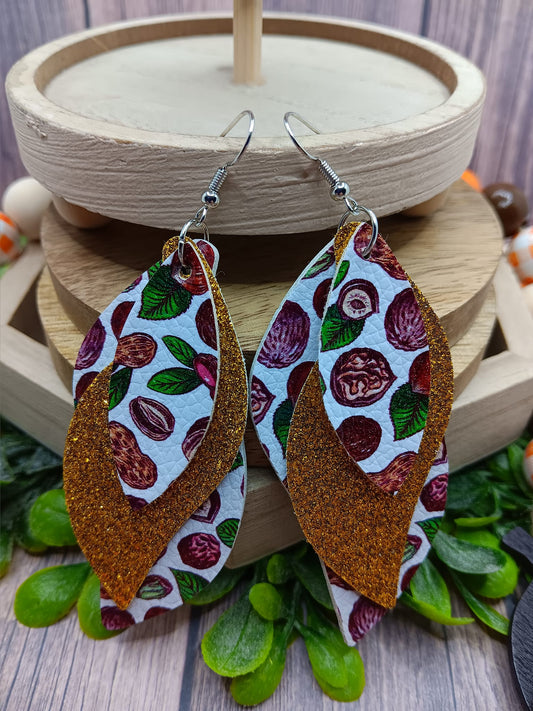 Triple Layered Fall Patterned Earrings