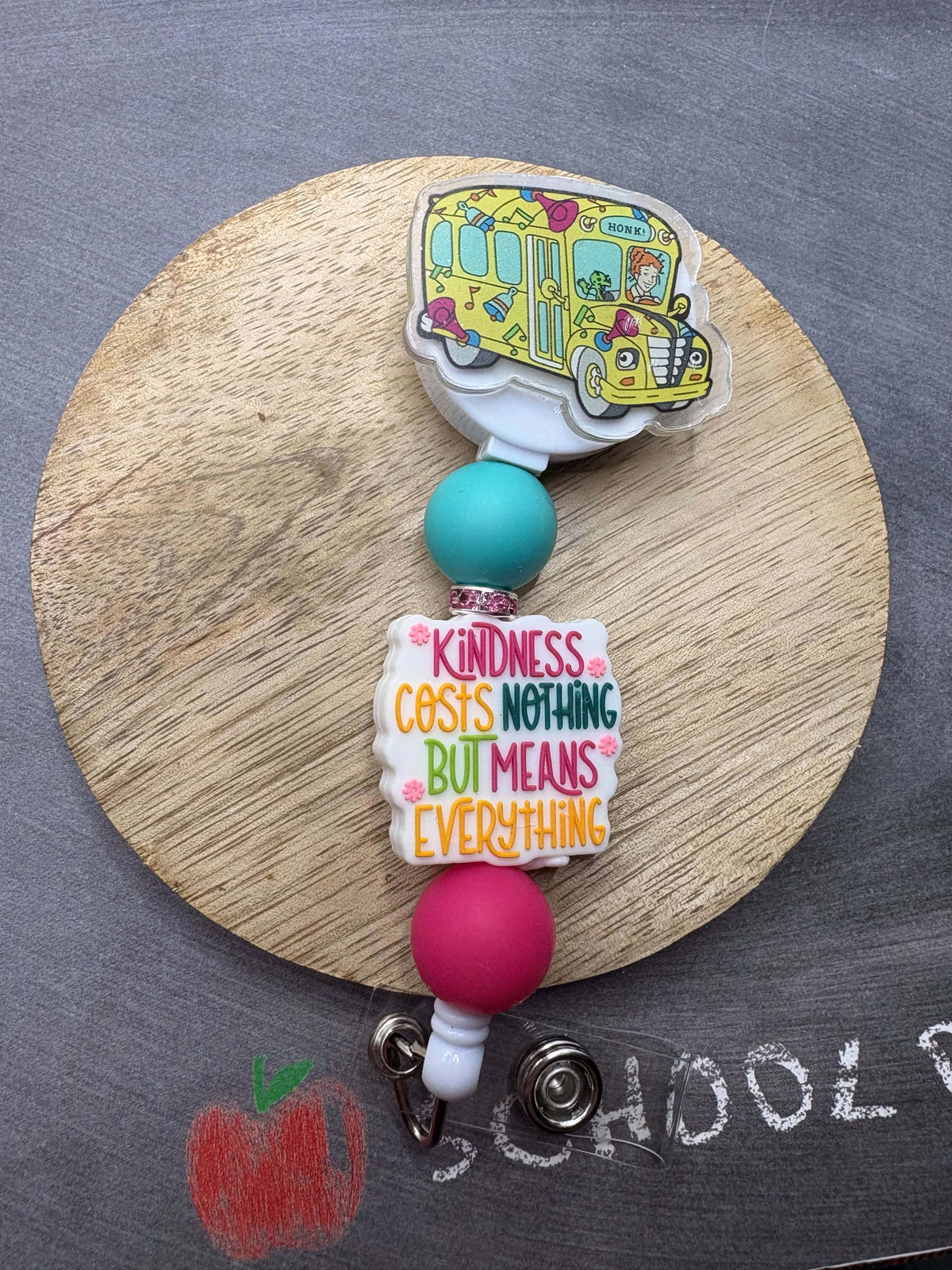 Magic School Bus Beaded Badge Reel - Kindness