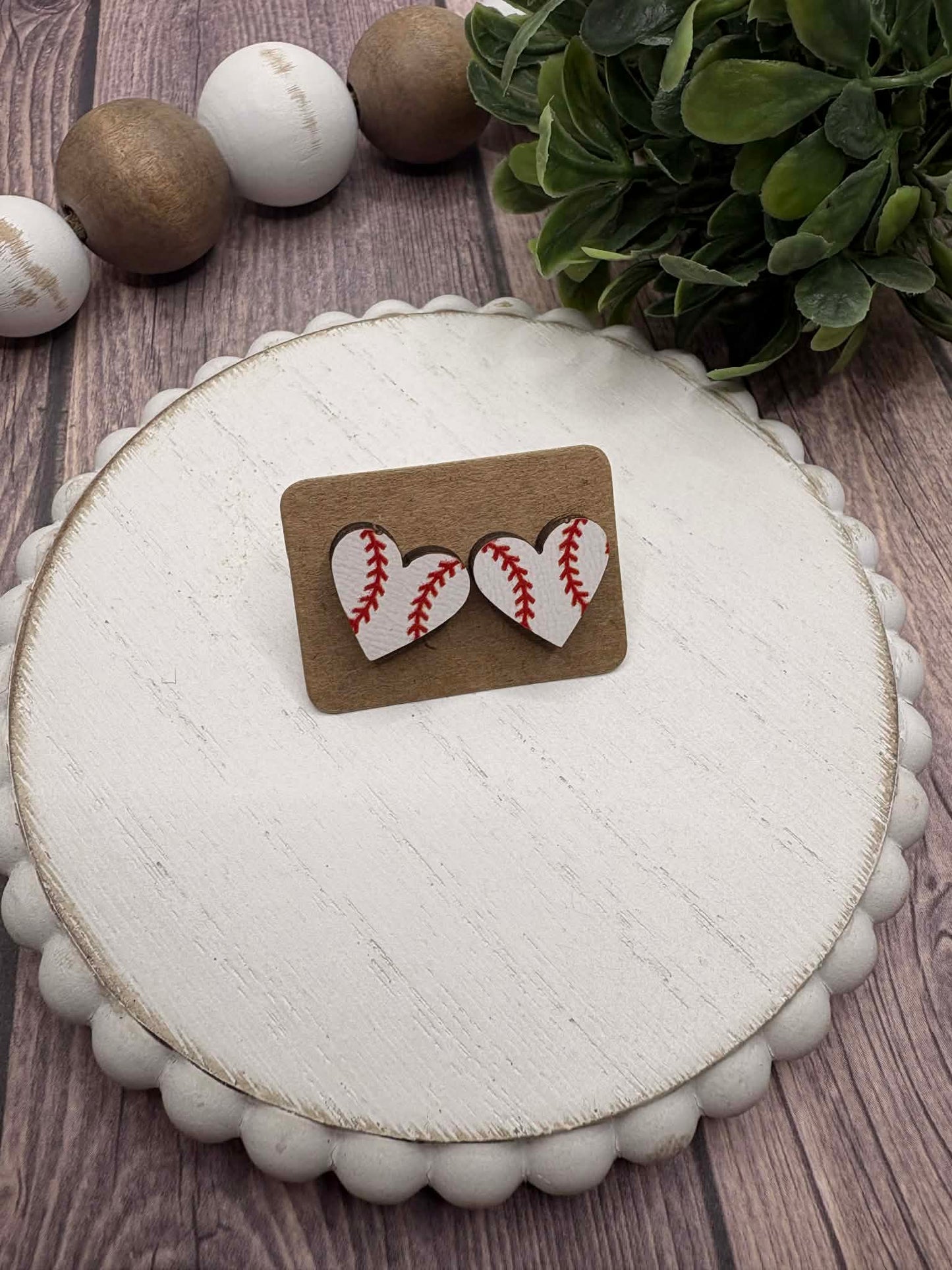 Baseball Heart Earrings
