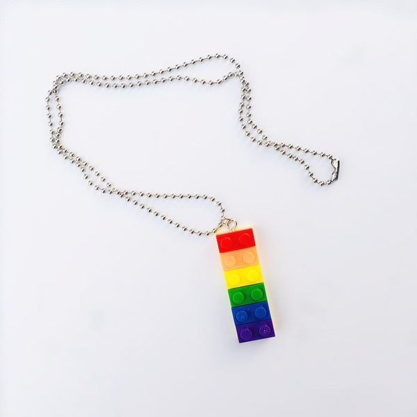Multicolored Building Block Necklace