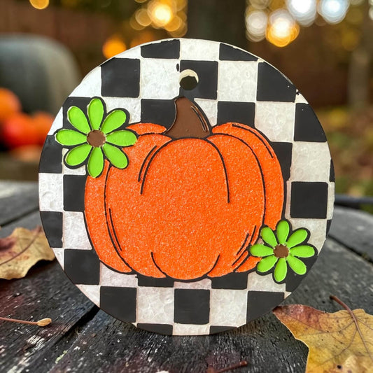 PREORDER - Checkered Pumpkin Freshie