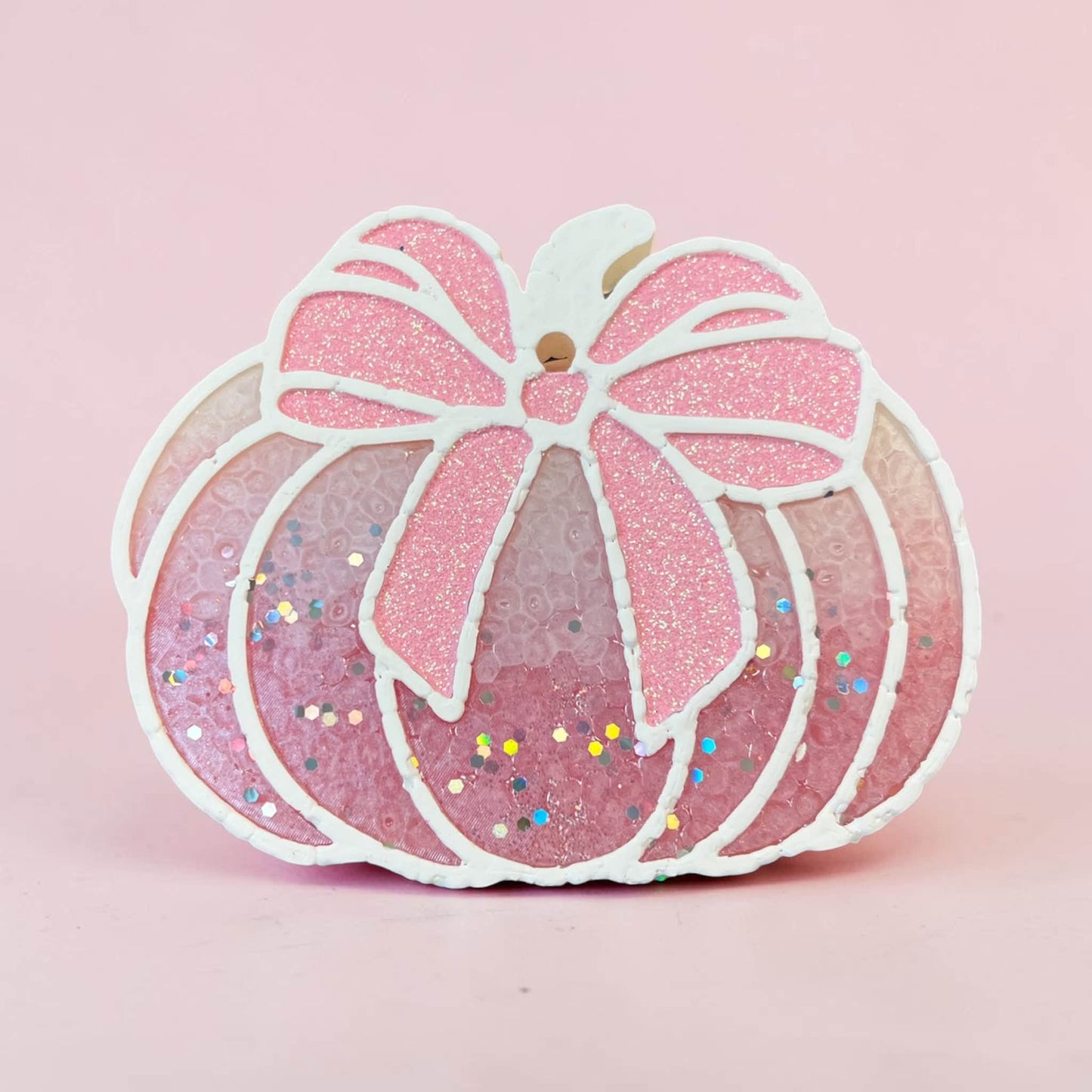 INSTOCK - Pink Sparkle Pumpkin Freshie - Scented in Pumpkin Cider