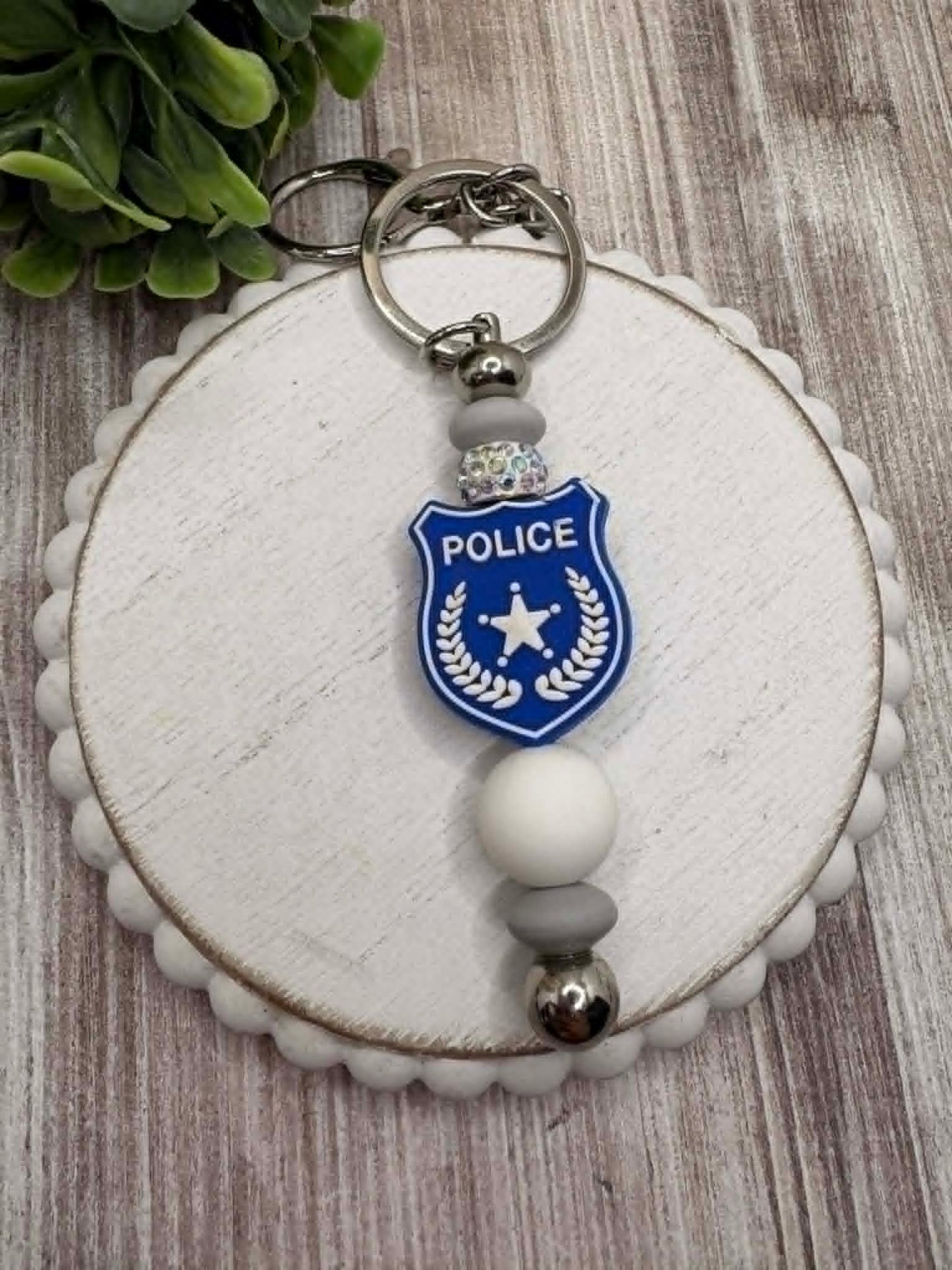 Police Beaded Keychain