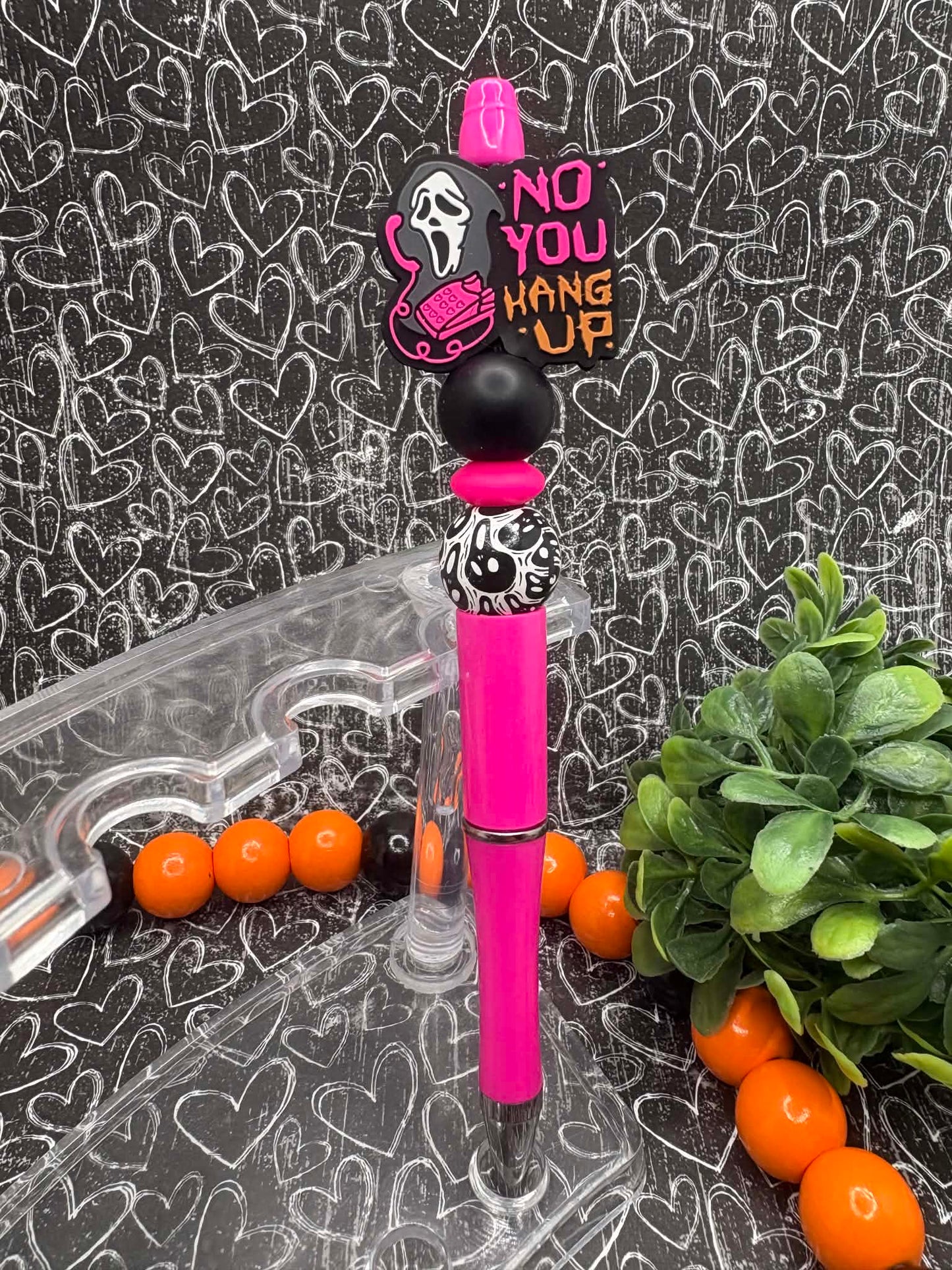 No You Hang up Beaded Ink Pen