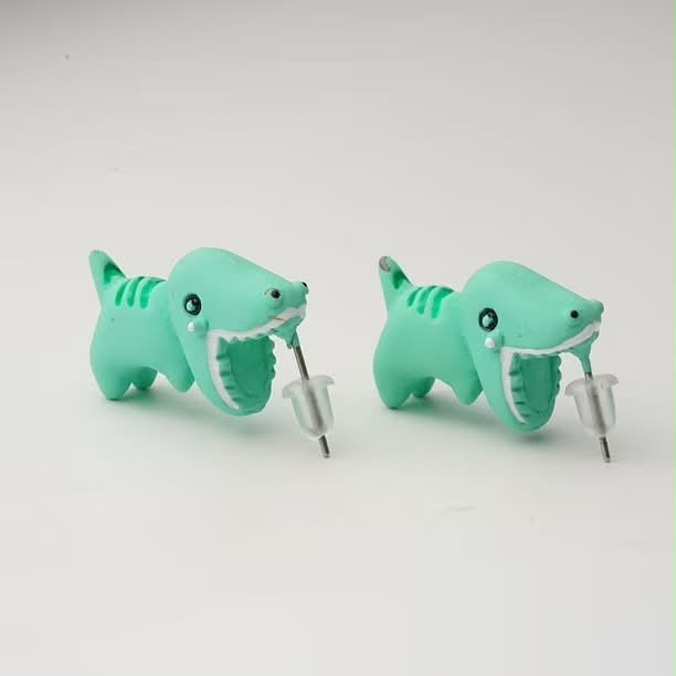 Green DInosaur Earrings - T-Rex