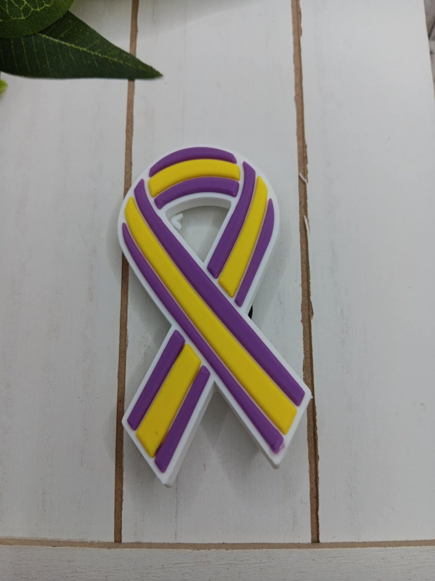 Purple & Yellow Ribbon Bag Charm