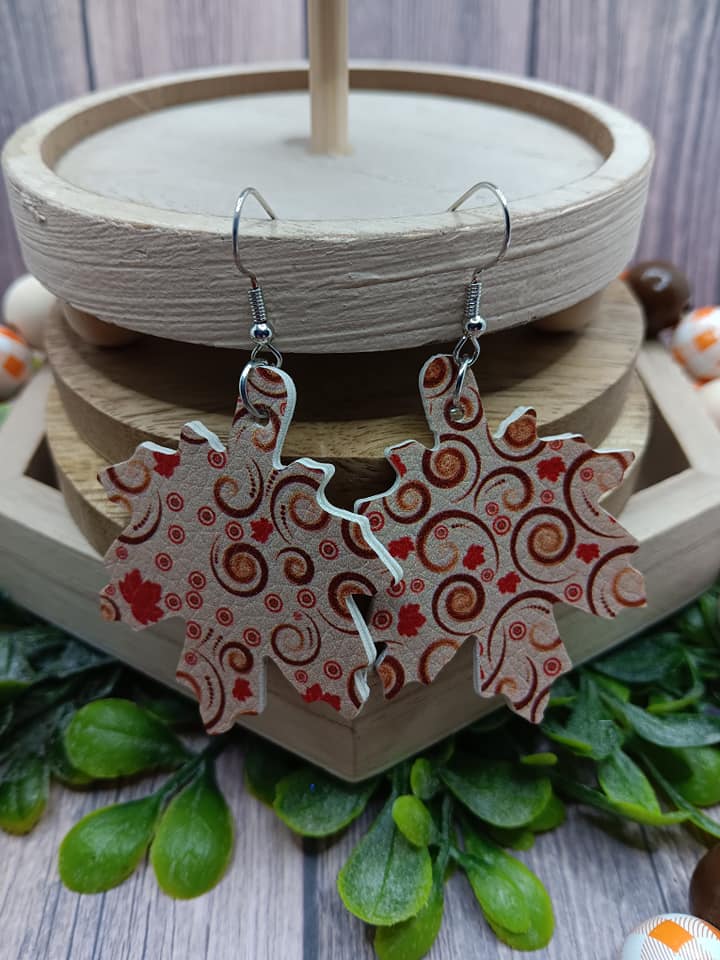 Brown Leaf Earrings