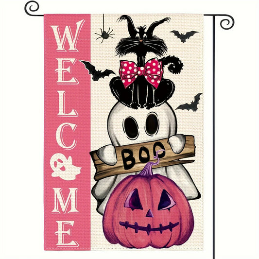 Welcome Halloween Yard Flag
