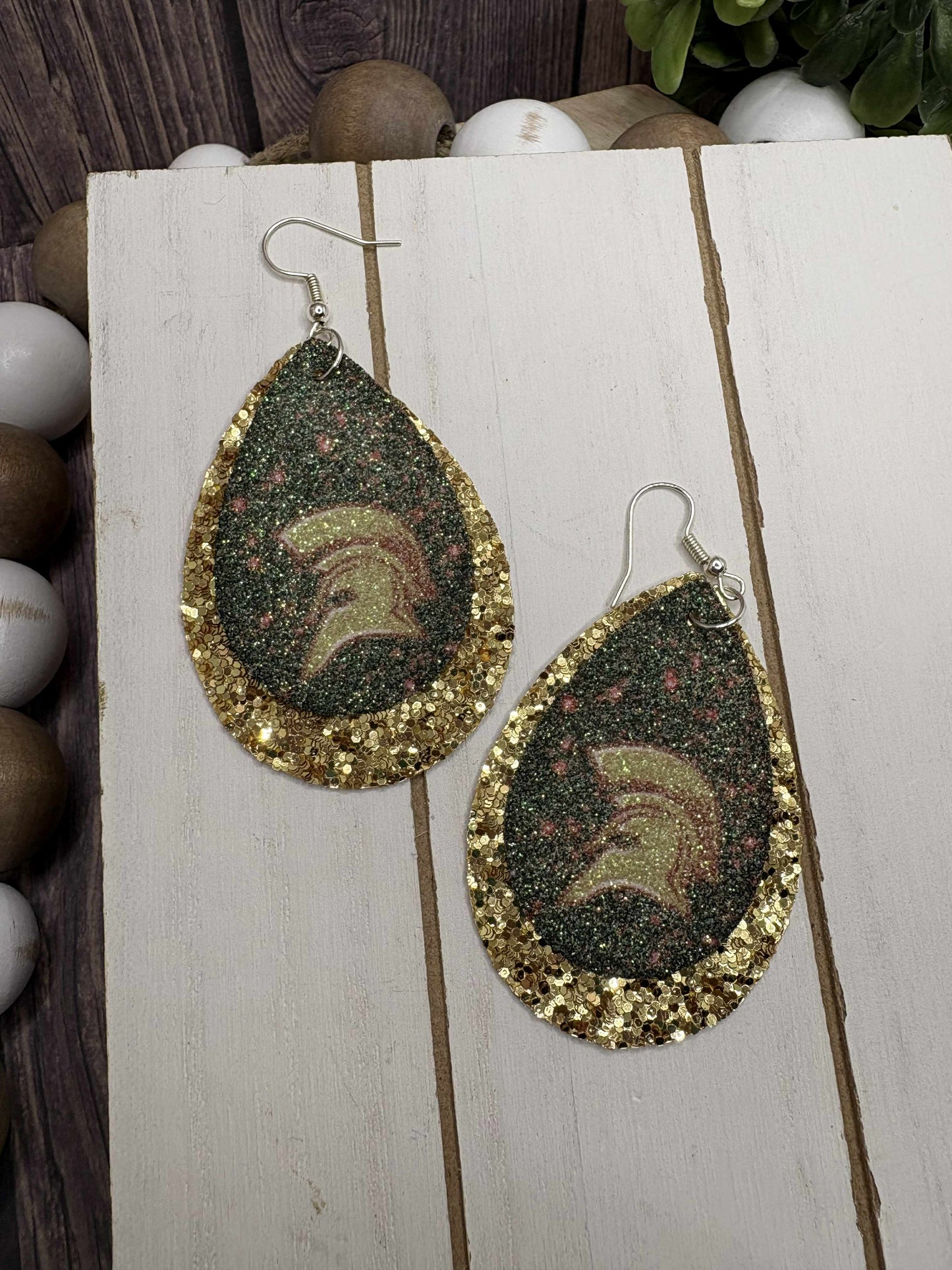 South Paulding Spartans Glitter Earrings