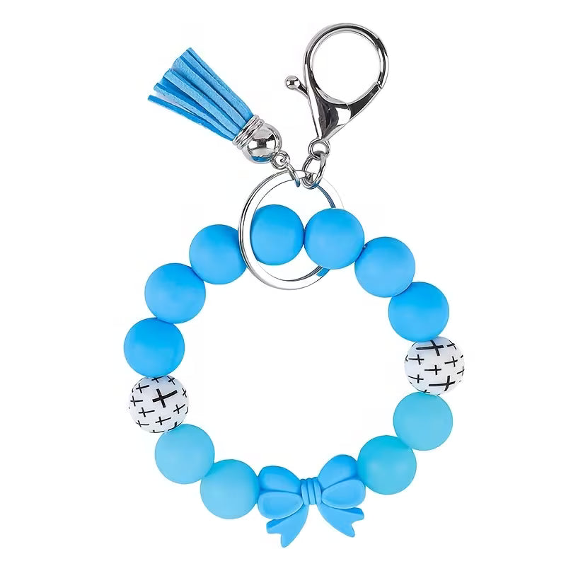 Blow Bow Wristlet w/ Cross Bead Detail