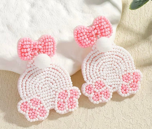 Easter Bunny Booty Beaded Earrings