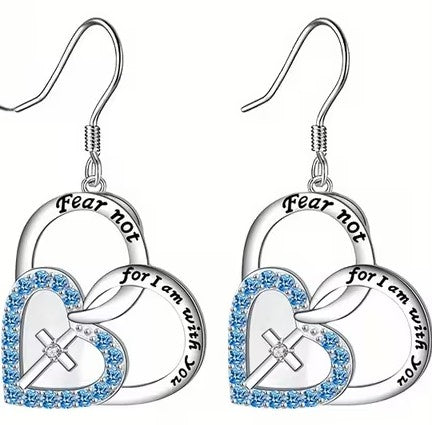 Fear not, for I am with you Silver Earrings