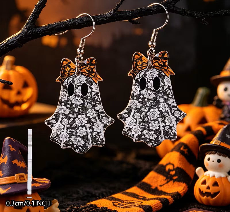 Acrylic Halloween Ghost Earrings