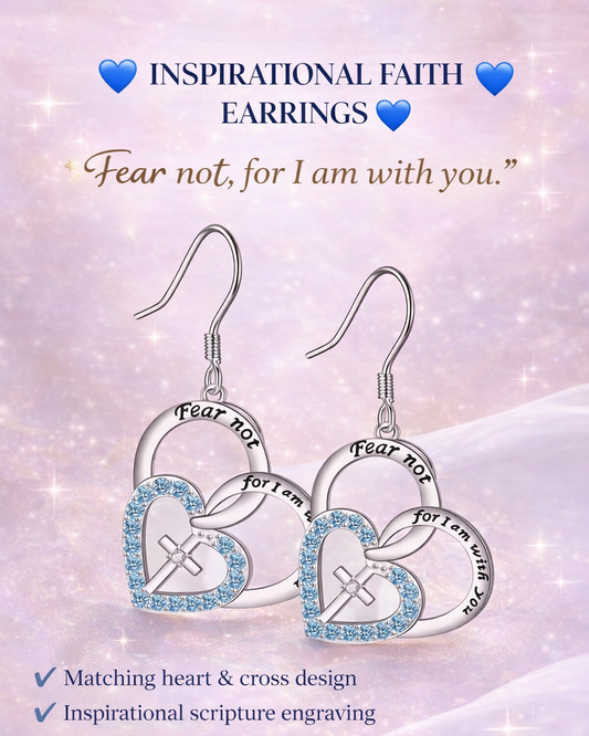 Fear not, for I am with you Silver Earrings