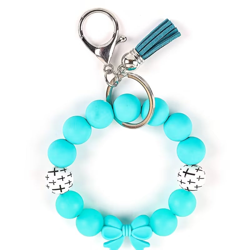 Blow Bow Wristlet w/ Cross Beading