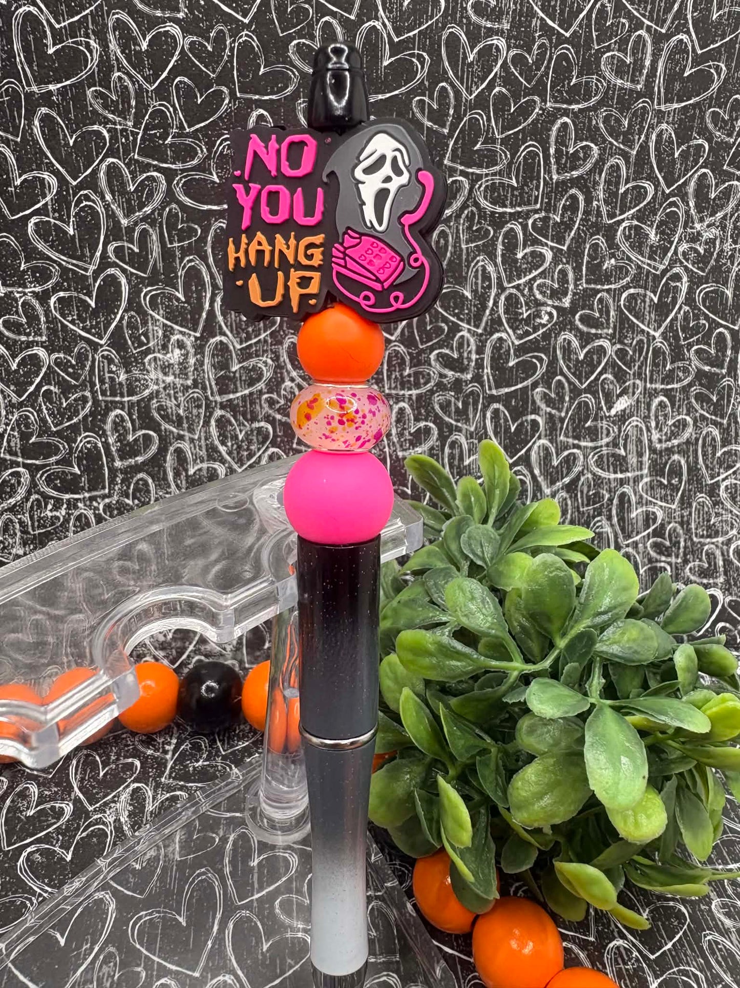 No You Hang up Beaded Ink Pen