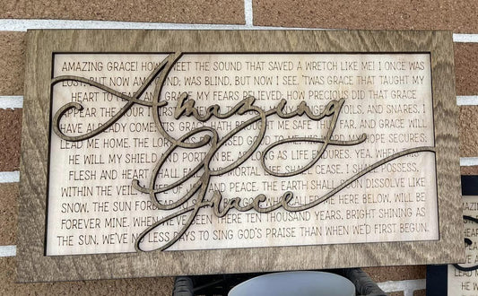 Wooden Amazing Grace Sign