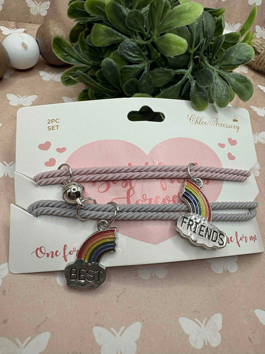 BEST FRIEND Magnetic Bracelet Set - Ash Pink & Purple