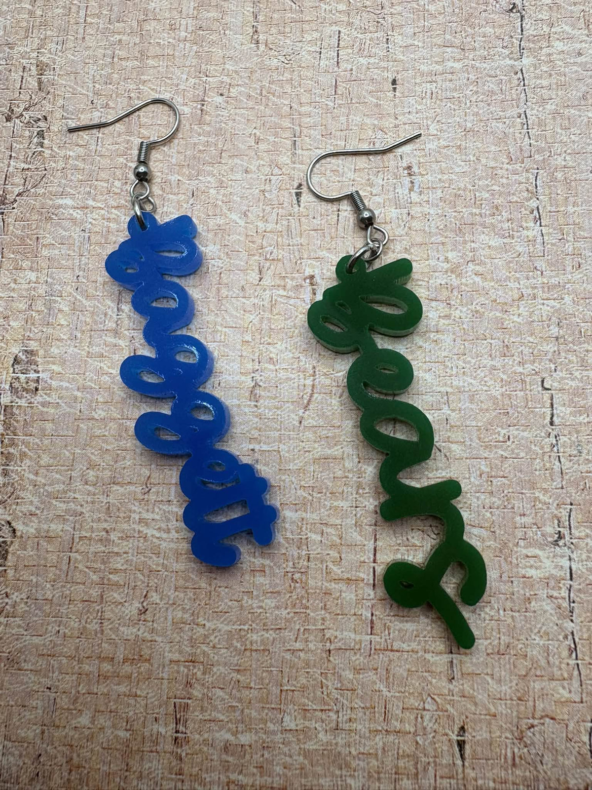 Bagget Bears Earrings - Blue & Green