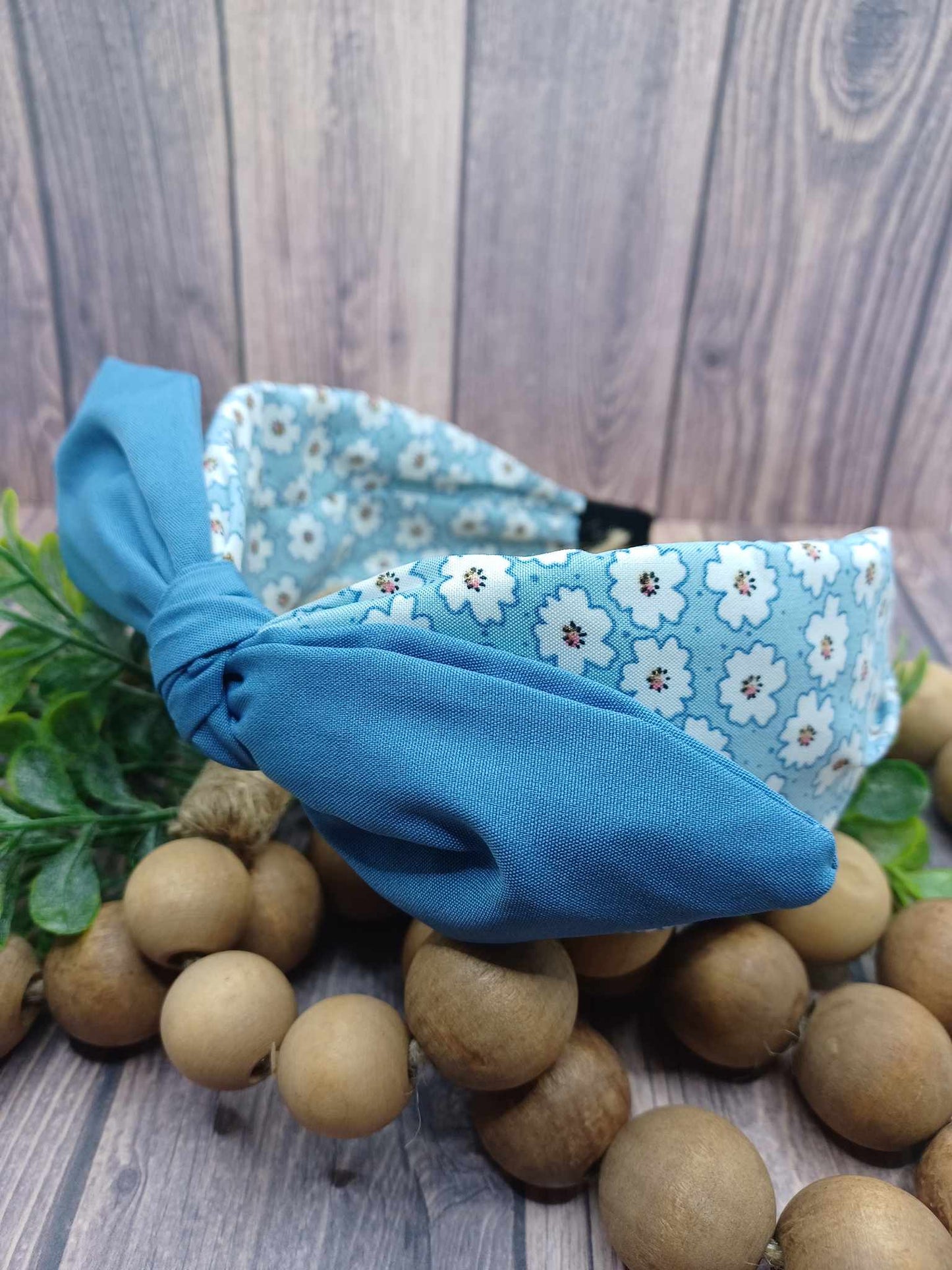 Blue Floral Patterned Headband