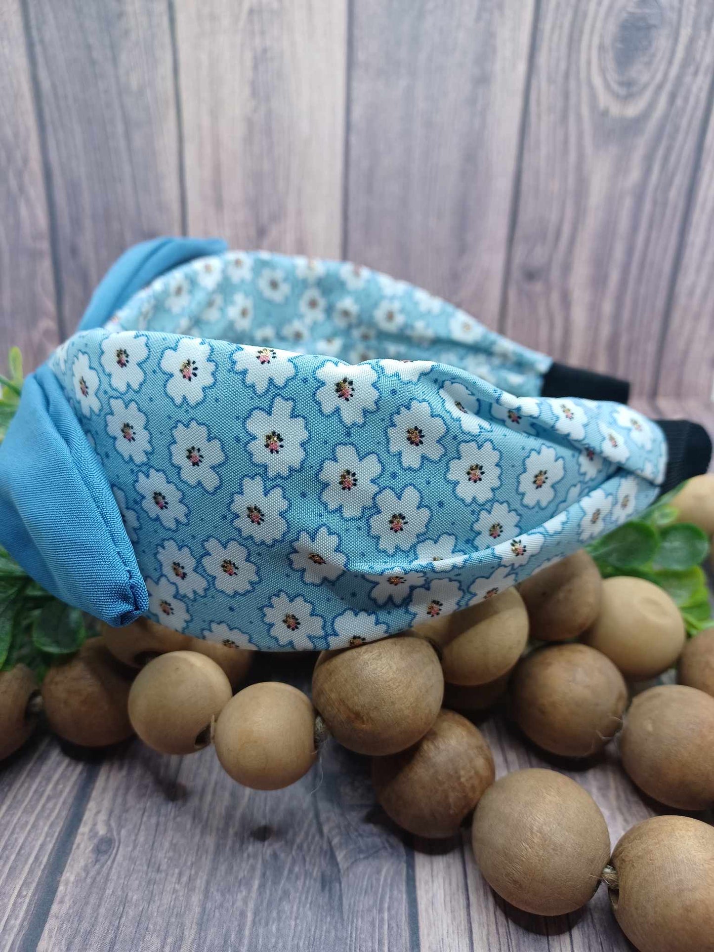 Blue Floral Patterned Headband