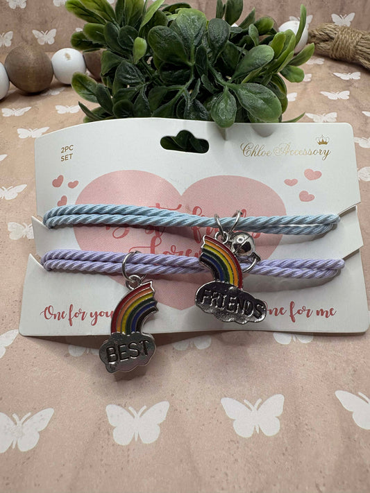 BEST FRIEND Bracelet Set - Blue & Purple