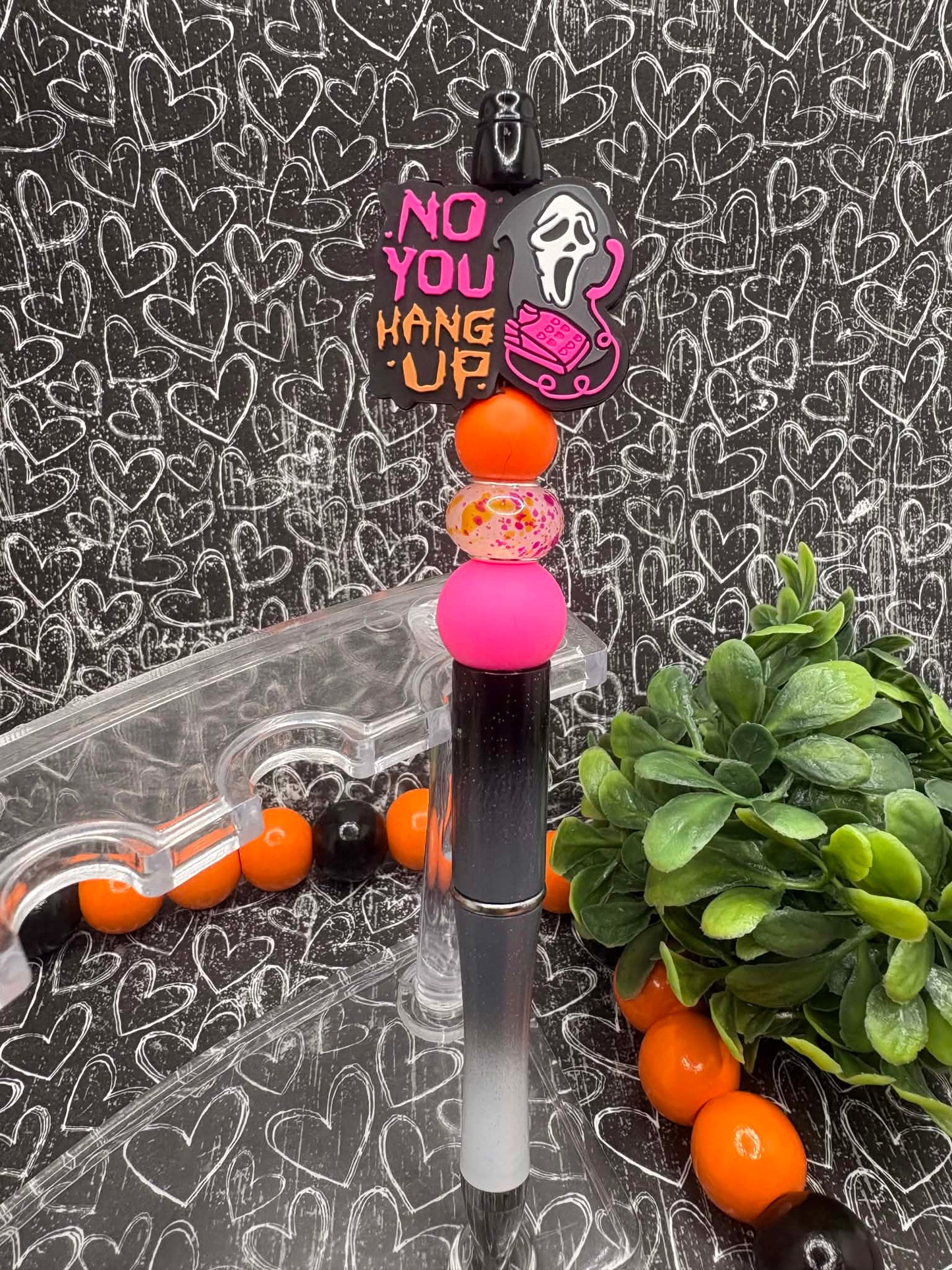 No You Hang up Beaded Ink Pen