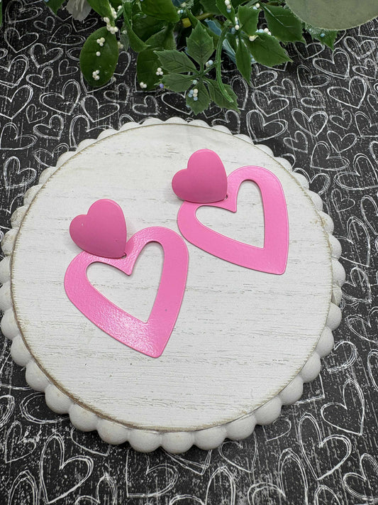 Light Pink Heart Earrings