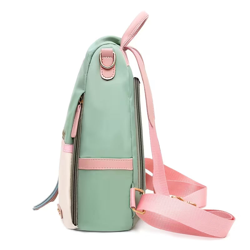 Teal & Pink Backpack Purse/Crossbody Bag