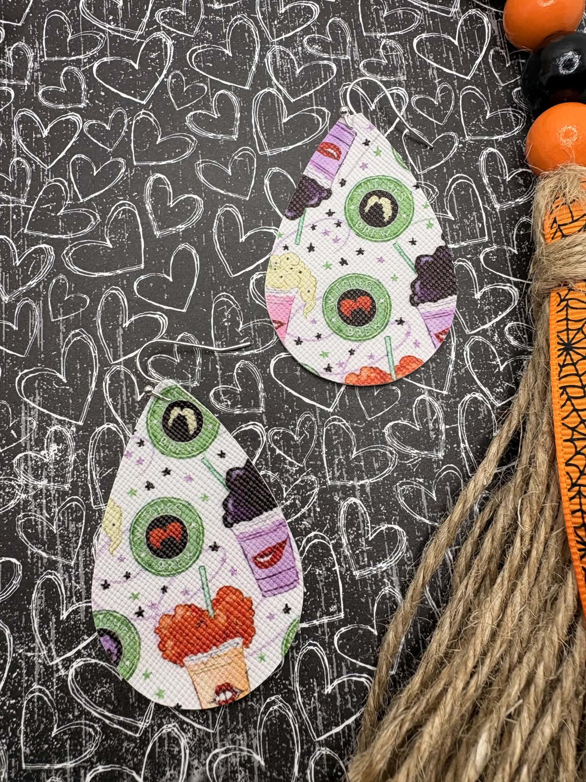Witch Sister Coffee Earrings