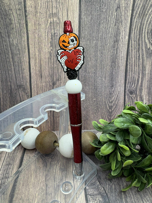 Halloween Skull Beaded Ink Pen