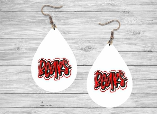 Bears Earrings - Red