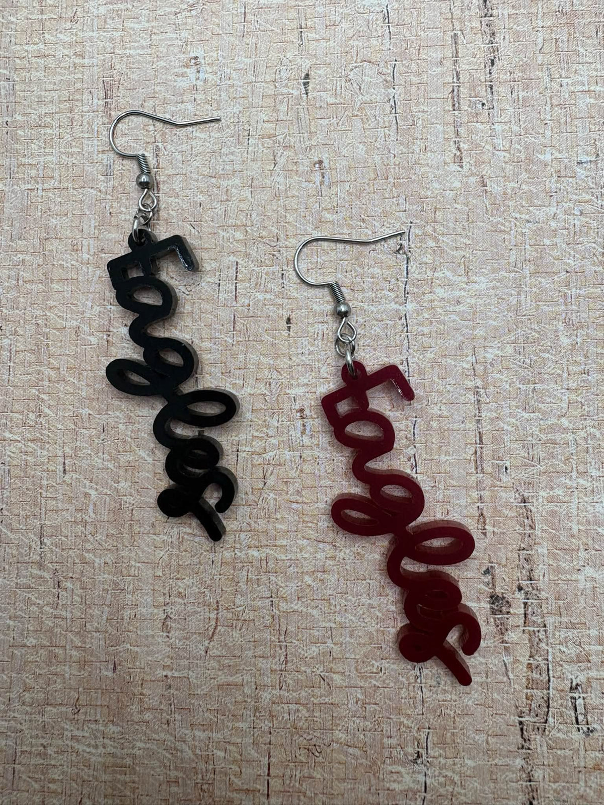 Austin Eagles Earrings - Black & Maroon